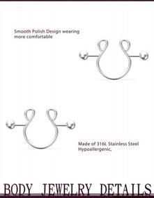 img 2 attached to Non-Piercing Nipple Rings For Women: Jenxnjsjo Fake Nipple Rings & Faux Piercings!