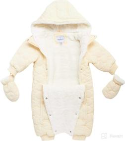 img 3 attached to 👶 URBAN REPUBLIC Baby Girls' Quilted Fleece-Lined Pram Jumpsuit Bodysuit (Size: 0-24M)