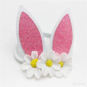 img 1 attached to 🐰 Adorable Baby Girls Headband: Bunny Rabbit Ears, Satin Flowers, Easter Day Gift (JHE02, Flower-White)