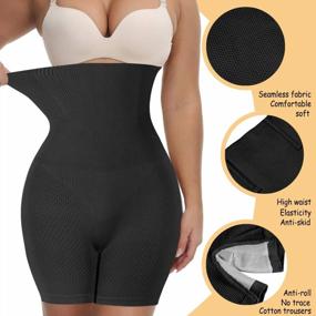img 3 attached to Shape Your Figure With Finlin High Waisted Body Shaper Shorts Shapewear For Women!
