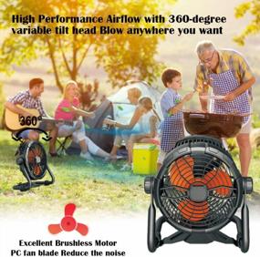img 1 attached to Stay Cool Anytime, Anywhere: TDLOL Outdoor Fan With Light And 15 Hour Battery Life