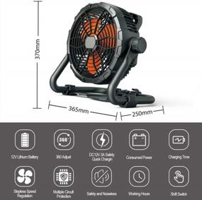 img 3 attached to Stay Cool Anytime, Anywhere: TDLOL Outdoor Fan With Light And 15 Hour Battery Life