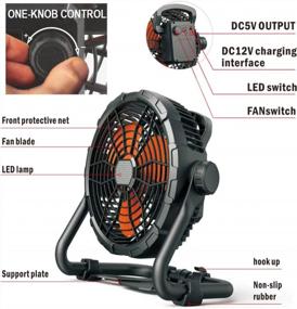 img 2 attached to Stay Cool Anytime, Anywhere: TDLOL Outdoor Fan With Light And 15 Hour Battery Life