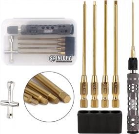 img 4 attached to INJORA 4 In 1 RC Hex Screw Driver Set, 1/4" Drive Hex Bit Set, Allen Wrenches Sets 1.5Mm 2.0Mm 2.5Mm 3Mm With Cross Wrench, RC Car Tool Kit For TRX4 Arrma Helicopter Drone Boat