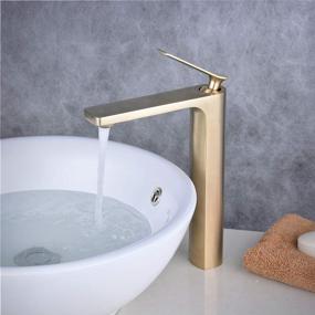img 2 attached to Beelee BL6682BGH Single Handle Brushed Gold Vessel Sink Faucet For Bathroom Vanity - 1 Hole Tall Brass
