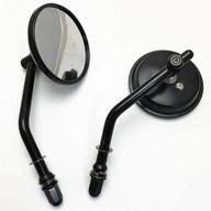 🏍️ e-bro classic black motorcycle mirrors: high-quality rear view mirror for xl 883 1200 iron 883 road king (8mm thread & round design) логотип