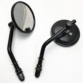 img 4 attached to 🏍️ E-Bro Classic Black Motorcycle Mirrors: High-Quality Rear View Mirror for XL 883 1200 Iron 883 Road King (8mm Thread & Round Design)