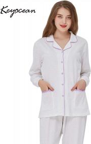 img 3 attached to Comfortable And Cozy: Keyocean Women'S Cotton Pajama Sets For Fall Nights