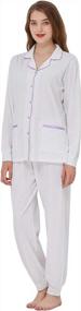 img 4 attached to Comfortable And Cozy: Keyocean Women'S Cotton Pajama Sets For Fall Nights