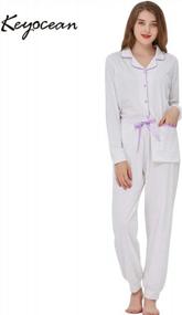 img 2 attached to Comfortable And Cozy: Keyocean Women'S Cotton Pajama Sets For Fall Nights