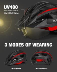 img 3 attached to VICTGOAL LED Bike Helmet With Detachable Magnetic Goggles, Removable Sun Visor – Adjustable In Size For Men And Women – Ideal For Mountain And Road Biking – Ultimate Adult Cycling Helmet