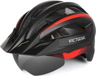victgoal led bike helmet with detachable magnetic goggles, removable sun visor – adjustable in size for men and women – ideal for mountain and road biking – ultimate adult cycling helmet logo
