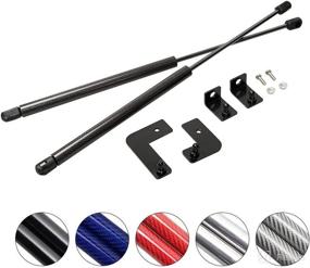 img 4 attached to 🔧 TSUBASA Lift Supports for Subaru XV Crosstrek GT 2017-2021 Front Bonnet Hood - Carbon Fiber Gas Charged Shock Dampers Spring Struts Bar (2 PCS) in Black