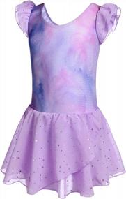 img 3 attached to Girls Ballet Dress Tutu Leotard With Ruffle Sleeves - Arshiner