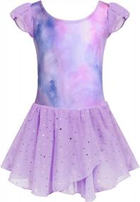 img 4 attached to Girls Ballet Dress Tutu Leotard With Ruffle Sleeves - Arshiner