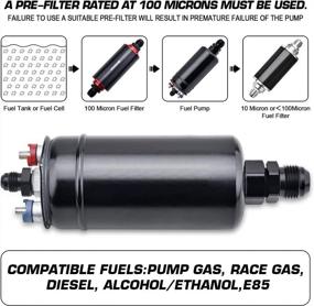 img 2 attached to SPELAB Universal External Fuel Pump - High Flow & 145Psi Pressure For AN10 Inlet/AN6 Outlet - Includes Fuel Pump Filter Bracket - 300LPH