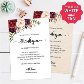 img 1 attached to 🌹 321Done Thank You Place Cards - Set of 50 Large 4x6 Table Setting Cards with Watercolor Red Roses Floral Design - Ideal for Weddings, Parties, and Celebrations - Made in USA