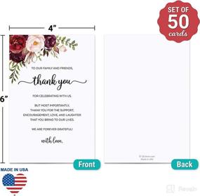 img 3 attached to 🌹 321Done Thank You Place Cards - Set of 50 Large 4x6 Table Setting Cards with Watercolor Red Roses Floral Design - Ideal for Weddings, Parties, and Celebrations - Made in USA