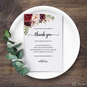 img 2 attached to 🌹 321Done Thank You Place Cards - Set of 50 Large 4x6 Table Setting Cards with Watercolor Red Roses Floral Design - Ideal for Weddings, Parties, and Celebrations - Made in USA