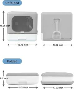 img 1 attached to 🐱 FAYDUDU Foldable Cat Litter Box: Top Entry, Anti-Splashing with Lid - Includes Cat Scoop and Cleaning Scraper