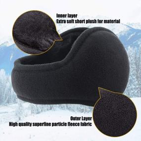 img 3 attached to Warm And Adjustable Foldable Polar Fleece Earmuffs For Winter, Unisex Ear Covers By Metog