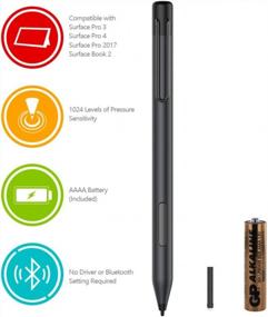 img 3 attached to ✏️ Surface Pro 7 Stylus Pen - Compatible with Surface Pro 6, Surface Laptop 3/2/1, Surface Book 3/2/1, Surface Go 2/1, and Surface Pro 5/4/3 - Black