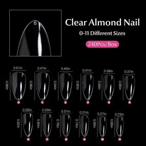 img 2 attached to 240 Clear Almond Stiletto Nail Tips For Stunning DIY Nails – Oval-Shaped Acrylic False Nails With Artistic Flair