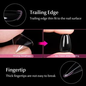 img 1 attached to 240 Clear Almond Stiletto Nail Tips For Stunning DIY Nails – Oval-Shaped Acrylic False Nails With Artistic Flair