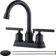 2-handle 4-inch 3-hole rv sink bathroom faucet with lift rod drain stopper & supply hoses by wowow black centerset logo