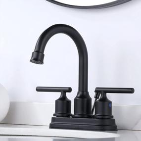 img 3 attached to 2-Handle 4-Inch 3-Hole RV Sink Bathroom Faucet With Lift Rod Drain Stopper & Supply Hoses By WOWOW Black Centerset