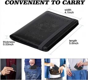 img 1 attached to RFID Blocking Leather Passport Holder And Travel Wallet With Card Slots For Women And Men - Black