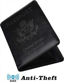 img 3 attached to RFID Blocking Leather Passport Holder And Travel Wallet With Card Slots For Women And Men - Black