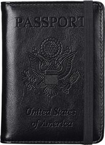 img 4 attached to RFID Blocking Leather Passport Holder And Travel Wallet With Card Slots For Women And Men - Black