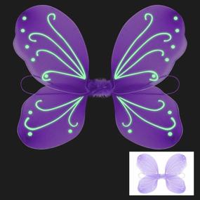 img 4 attached to Glow In The Dark Fairy Wings For Girls: Butterfly Costume Party Favor