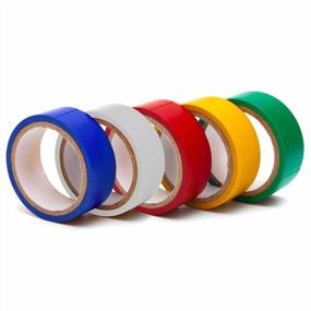 img 2 attached to 5 Pack Of 1/2 Inch X 20 Feet Durable, Flame Retardant SteadMax Electrical Tape Rolls - Heavy Duty & Easy-Wrap Assorted Colors