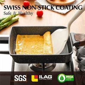 img 2 attached to 6" X 7" Nonstick SENSARTE Japanese Omelette Pan - Healthy Granite Cookware, PFOS & PFOA Free (Grey)