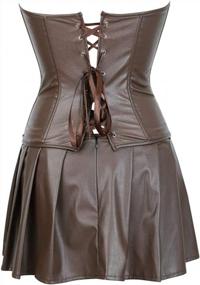 img 2 attached to Frawirshau Faux Leather Corset Dress Corsets For Women Sexy Bustier Lingeire Corset Skirt Costume
