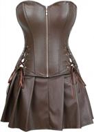 frawirshau faux leather corset dress corsets for women sexy bustier lingeire corset skirt costume логотип