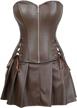 frawirshau faux leather corset dress corsets for women sexy bustier lingeire corset skirt costume logo