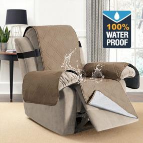 img 3 attached to H.VERSAILTEX 100% Waterproof Sofa Slipcover: Washable Recliner Chair Cover For Living Room, Non-Slip Furniture Protector For Pets Dogs (Oversized Recliner, Taupe)
