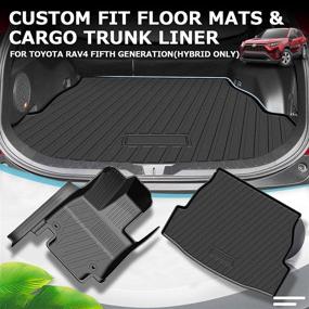 img 3 attached to 🚗 Mixsuper Custom Fit Floor Mats & Cargo Liner for 2019-2022 Toyota RAV4 Hybrid Models - All Weather 6D Floor Liners & Trunk Mat Set in Black - Durable & Odorless Mat Liner Kit