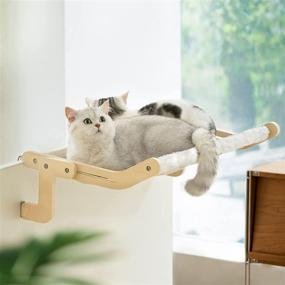 img 4 attached to 🐱 MEWOOFUN Sturdy Cat Window Perch - Hammock for Window, Cat Window Seat Bed with Reversible Mat - No Suction, No Drilling Cat Perches - Holds Up to 40lbs