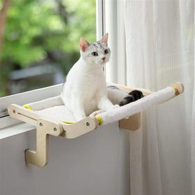 img 3 attached to 🐱 MEWOOFUN Sturdy Cat Window Perch - Hammock for Window, Cat Window Seat Bed with Reversible Mat - No Suction, No Drilling Cat Perches - Holds Up to 40lbs