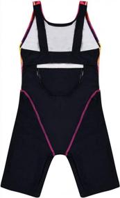 img 3 attached to Cadocado Girls Splice Racer Back Swimsuit - Perfect For Competitive Swimmers!