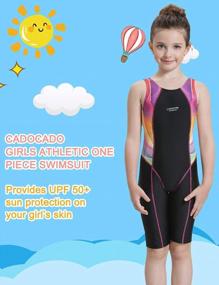 img 1 attached to Cadocado Girls Splice Racer Back Swimsuit - Perfect For Competitive Swimmers!