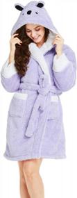 img 4 attached to Get Cozy With TIMSOPHIA'S Soft Animal Bathrobe - Hooded Plush Robes For Women, Perfect Koala-Themed Gift