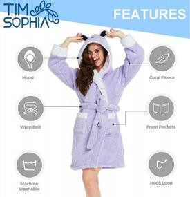 img 1 attached to Get Cozy With TIMSOPHIA'S Soft Animal Bathrobe - Hooded Plush Robes For Women, Perfect Koala-Themed Gift