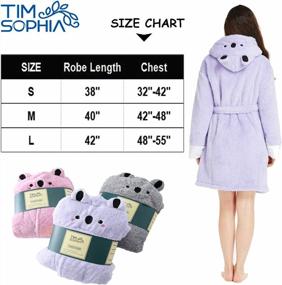 img 2 attached to Get Cozy With TIMSOPHIA'S Soft Animal Bathrobe - Hooded Plush Robes For Women, Perfect Koala-Themed Gift