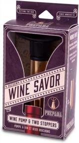 img 1 attached to Prepara Savor Pump And Stoppers Set Wine Vacuum Sealer, 3.25 X 1.5 X 6 Inches, Bronze/Black