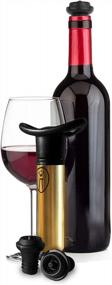 img 3 attached to Prepara Savor Pump And Stoppers Set Wine Vacuum Sealer, 3.25 X 1.5 X 6 Inches, Bronze/Black